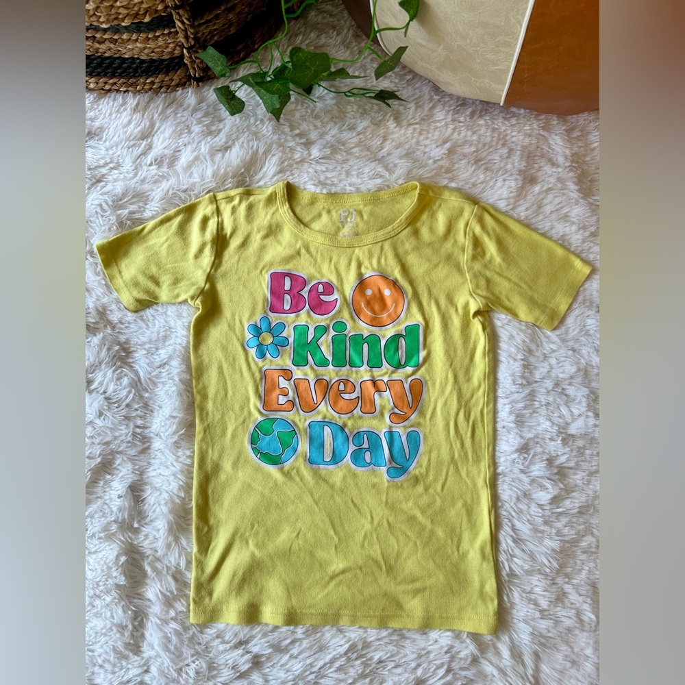 $1 ADD ON - Light Yellow 'Be Kind Every Day' Kids Pajama Top